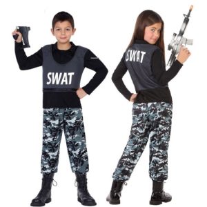 Fato de polícia SWAT infantil: dos 6 aos 12 anos